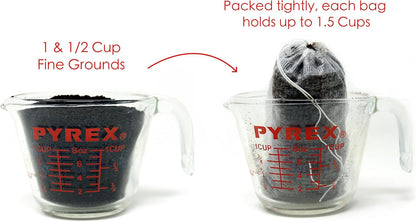 No Mess Cold Brew Coffee Filters - Easy, Single Use Filter Sock Packs, Disposable, Biodegradable Fine Mesh Brewing Bags for Concentrate, French/Cold Press Kit, Hot Tea in Mason Jar or Pitcher