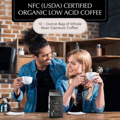 Lifeboost Organic Espresso Beans Whole – USDA Organic, Low Acid, Mold-Free Dark Roast Coffee – Whole Bean, Single Origin, High Caffeine Arabica – 12 oz Bag