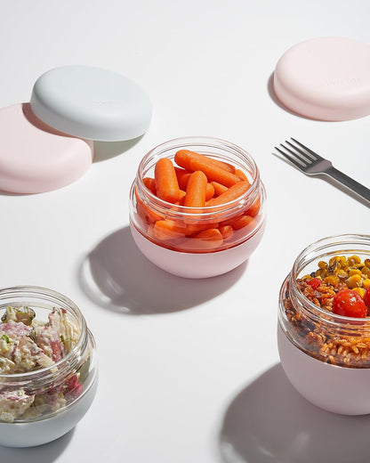 W&P Porter Seal Tight Lunch Bowl Container w/ Lid | Blush 16 Ounces | Leak & Spill Proof, Soup & Stew Food Storage, Meal Prep, Airtight, Microwave and Dishwasher Safe, BPA-Free Glass