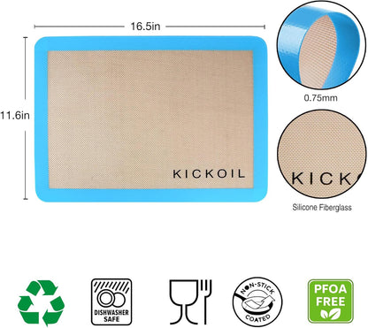 Silicone Baking Mat Large Set 4 Half Sheet-Silicone Bakeware Mat for Oven Reusable Heat Resistant Non Stick Baking Sheet BPA Free Cooking Supplies for Cookie, Bread, Macaron&Pastry,Rectangular