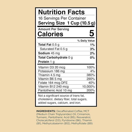 VitaCup Decaf Genius Keto Coffee Pods with MCT Oil, Turmeric, and Vitamins B1, B5, B6, B9, B12, D3 for Focus in Recyclable Single Serve Pod Compatible with K-Cup Brewers Including Keurig 2.0, 64 CT
