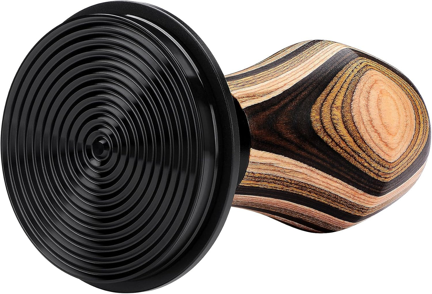 Normcore 58.5mm Espresso Coffee Tamper V4, Spring Loaded Tamper With Titanium PVD Coating Ripple Base, 15lb / 25lb / 30lbs Replacement Springs, Colorful Wood Handle