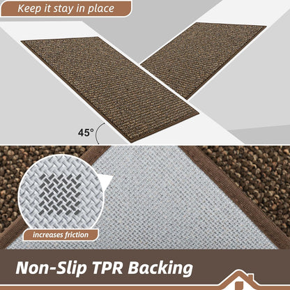 BEQHAUSE Dirt Trapper Door Mat 24" x 36", Non-Slip Washable Doormats Entrance Mat, Dirt Resistant and Absorbent Welcome Mat, Low Profile Floor Mats for Front Back Door and Entryway, Brown