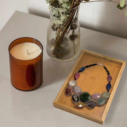 Bam & Boo - Natural Bamboo Serving Tray Modern Rectangular - for Food, Drinks, Decor, Vanity in Home, Kitchen, Bathroom, Coffee Table, Bed(Small, 11” x 7.5" x 1.2")