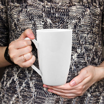 amhomel Porcelain Tea Mug with Infuser and Lid, 16 Ounce Ceramic Tea Cup for Loose Leaf, Coffee, Cocoa and Milk, Tea Gift for Tea Lovers, Set of 2(White)