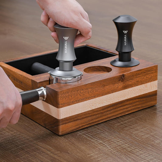 51mm Espresso Tamper, YMWVH Premium Barista Espresso Coffee Tamper Silver with Dual Spring Loaded 100% Stainless Steel Ripple Base, Constant 30lb, Compatible with Delonghi Espresso Coffee Machine