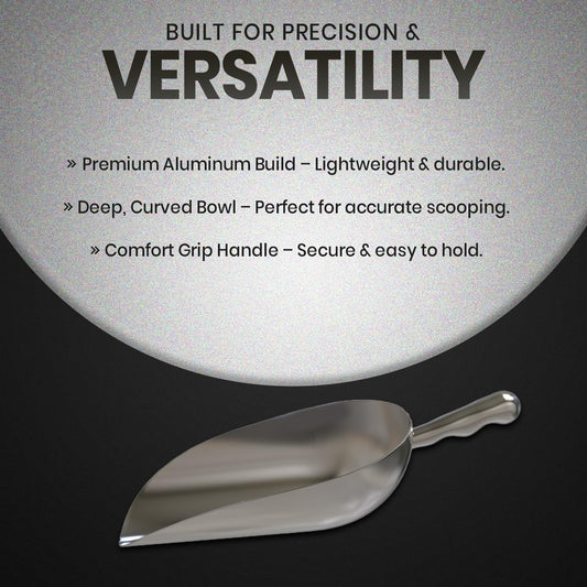 Rattleware 5 oz Aluminum Scoop – Multifunctional, Lightweight Measuring and Pouring Tool for Coffee Beans, Flour, Sugar, Ice, Pet Food, Candy & More – Durable & Versatile Kitchen Accessory