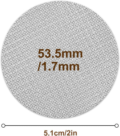53.5mm Coffee Puck Screen & Walnut Puck Screen Holder, 316 Stainless Steel Espresso Filter for Espresso Portafilter, Professional Tool for Portafilter Filter Basket
