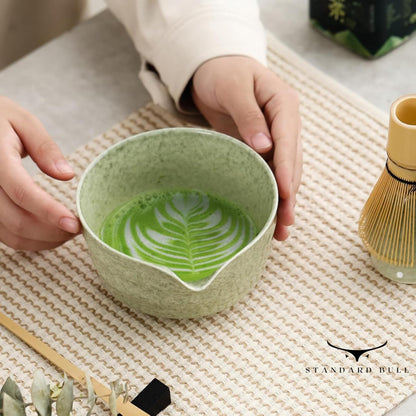Matcha Whisk Set – Ceramic Bowl, Bamboo Chasen, Chashaku & Holder | Japanese Matcha Kit for Beginners, Traditional Matcha Set for Ceremonial Tea Preparation