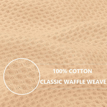 Homaxy 100% Cotton Waffle Weave Kitchen Dish Cloths, Ultra Soft Absorbent Quick Drying Dish Towels, 12 x 12 Inches, 8-Pack, Apricot