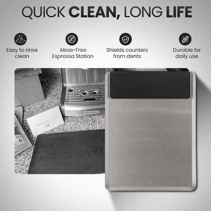 Rattleware Coffee Grinder Tray with Tamping Mat – Mess-Free Coffee Station Tray, Easy Clean Coffee Bar Accessory for Espresso Machine, Espresso Tamper and Coffee Organizer Station (13" x 9.75")
