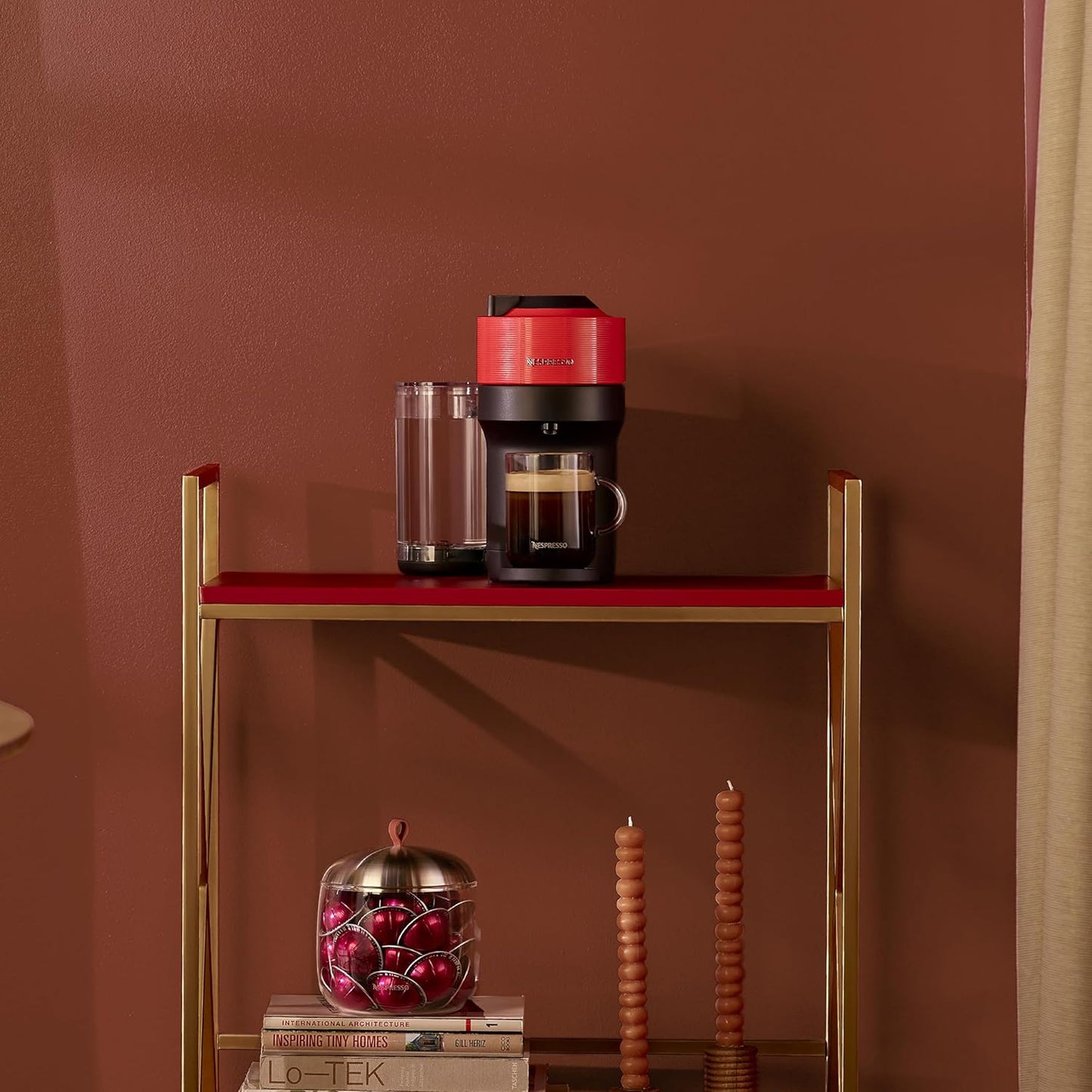 Nespresso Vertuo Pop+ Coffee and Espresso Maker by Breville, Spicy Red