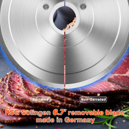 CUSIMAX Meat Slicer for Home,Foldable Meat Slicer with Child Safety Switch and 2 Removable Blades,Electric Deli Slicer Adjustable Thickness 0-20mm for Cut Meat,Cheese,Bread,Fruit,Storage Bag