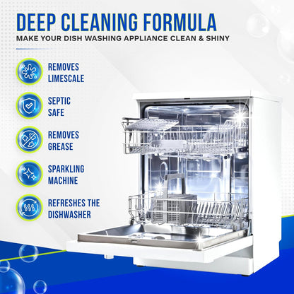 Dishwasher Cleaner and Deodorizer Tablets 26-Pack, Deep Cleaning Descaler for Dishwasher Machine, Heavy Duty, Septic Safe, Removes Grease & Build-ups, 1 Year of Cleaning Supplies (Unscented)