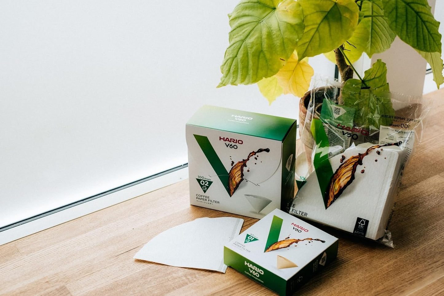 Hario V60 Paper Coffee Filter, Size 02, White, 200ct