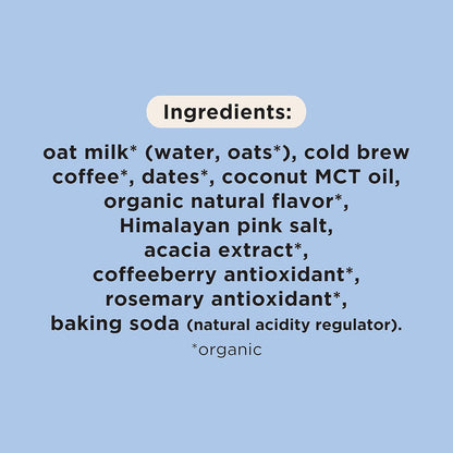Pop & Bottle, Oat Milk Lattes - Cold Brew, Maca, Antioxidants, Ashwagandha, MCT Oil, Collagen, Organic, Diary Free, Gluten Free, Lightly Sweetened with Dates - Variety, 8 Fl Oz (6 Pack)