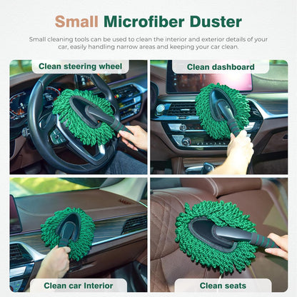 FLORICH Large Microfiber Car Duster Kit, Extendable Car Duster Exterior Scratch Free, Car Cleaning Brush Car Interior Detailing Kit, Car Cleaning Supplies for Cars RV Truck Boat