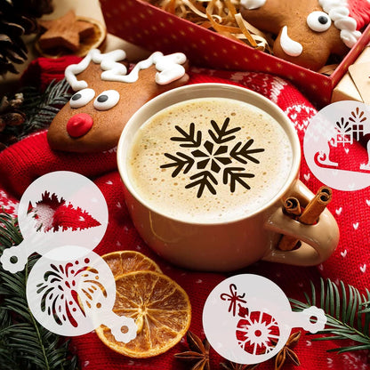 JULBEAR 36 Pieces Reusable Christmas Cookie Cake Stencils Templates Mold Tools Cookies Baking Painting Dessert Coffee Xmas Decoration