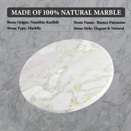 Koville African Natural Marble Cutting Board for Kitchen, 11inch Round Hand Crafted Marble Slab for Cheese, Charcuterie, Pastry Board - Wedding Gift, House Warming Gift