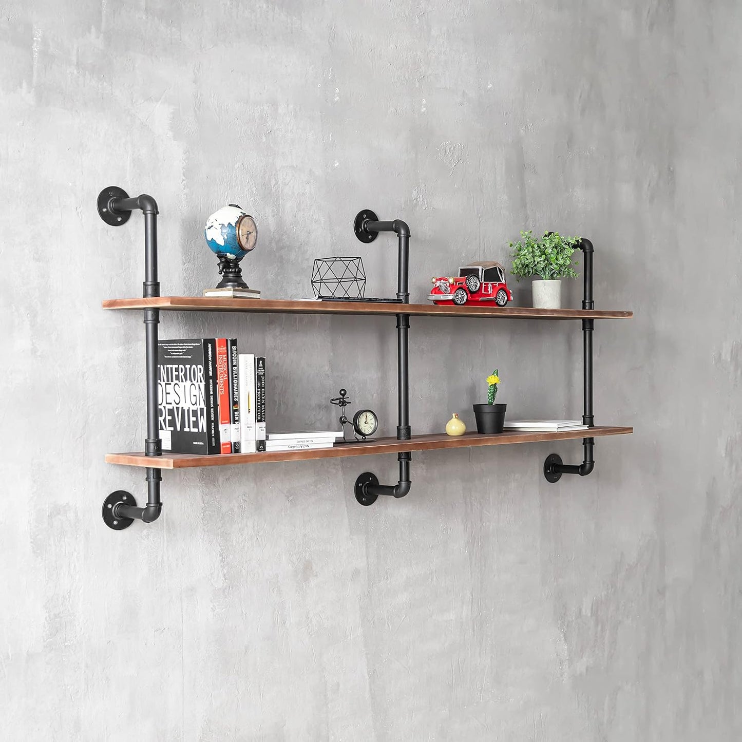 Floating Shelves for Wall Laundry Room Shelves Bookshelf Industrial Pipe Shelving Shelf Real Wood Planks 60 inch Rustic Wall Shelves Hanging Bookshelves Farmhouse Kitchen Bar Shelving