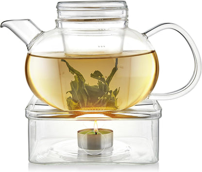 Teabloom Radiance Square Tea Warmer with Tealight Candle – Elegant Base for All Teapot Shapes