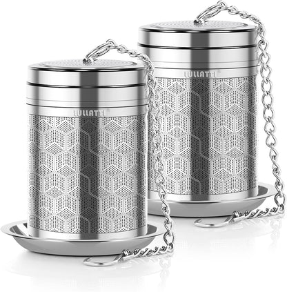 Large Tea Infuser for Loose Tea(2 Pack), 304 Stainless Steel Tea Ball Strainer, Extra Fine Mesh Tea Steeper for Brewing All Kind of Tea, Fits for Most Teapot, Cups or Mugs