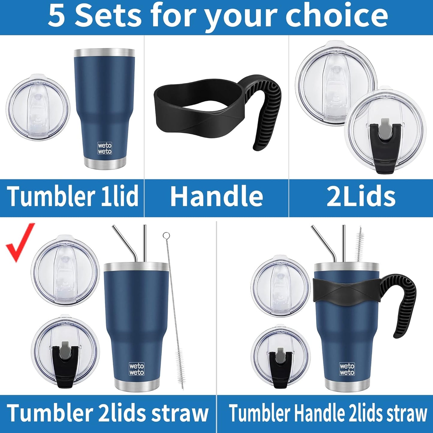 WETOWETO 30 oz Tumbler with 2 Straws and 2 Lids, Stainless Steel Insulated Vacuum Coffee Tumbler Cup, Double Wall Leakproof Travel Mug (Green-Blue Gradient, 1 Pack)