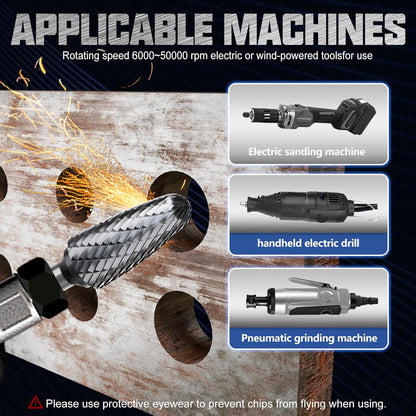 CATITO Arc Cylinder With Ball Top Die Grinder Bit, Cut Carbide Rotary Burr for Steel, Wood and Metal Working, Engraving, polishing and Cleaning