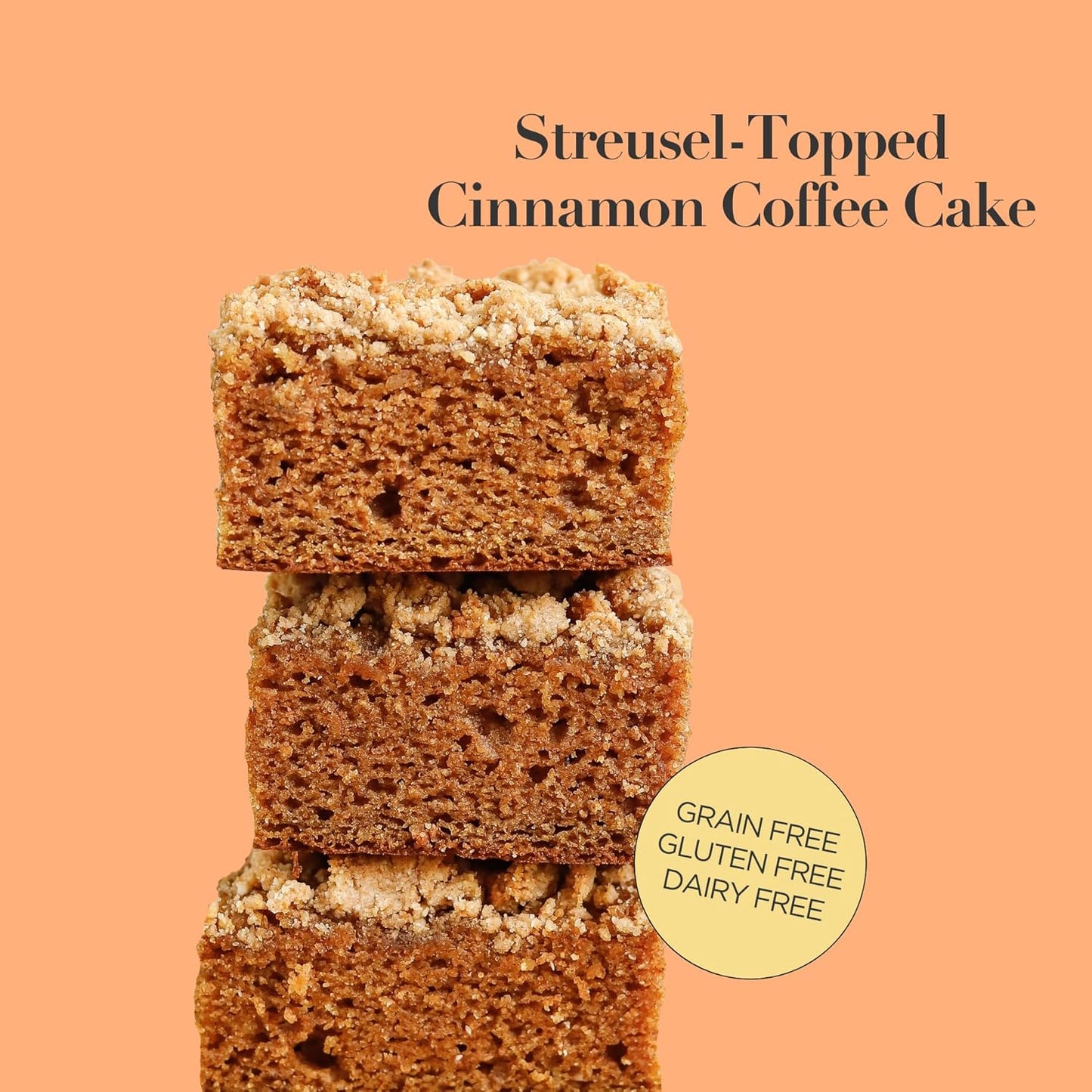 Stellar Eats Grain-Free Coffee Cake Baking Mix | Gluten-Free, Dairy-Free, Plant-Based, Paleo-Friendly, Naturally Sweetened with Date Sugar, Certified Kosher | Almond Flour-Based | 12.6 oz | 1 Pack