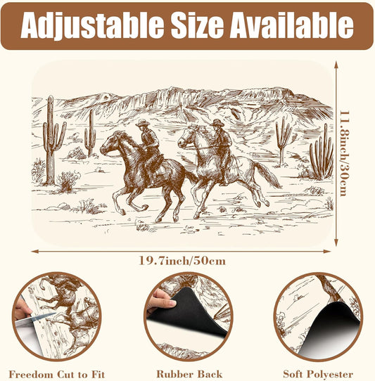 Dish Drying Mat Desert with Cowboys Coffee Bar Mat for Countertop Absorbent Rubber Backed Hide Stain Dish Drainer Rack Pad Espresso Machine Dining Room Decoration 11.8 x 19.7 Inch