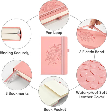 &And Per Se Lined Journal Notebook for Women&Men with Pattern, 365 Pages, 5.7'' x 8'' 100GSM Thick Paper, A5 Journals for Writing(Blush)