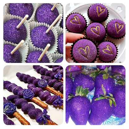 Purple Edible Glitter Spray - 15g Edible Purple Glitter for Cakes Food Grade Shimmer Powder Cake Spray for Cookie Decorating Chocolate Strawberry