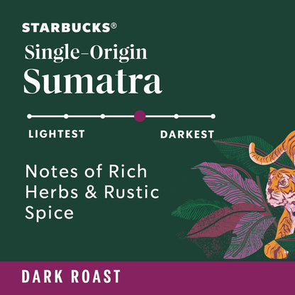 Starbucks Ground Coffee, Dark Roast Coffee, Sumatra, 100% Arabica, 1 bag (18 oz)