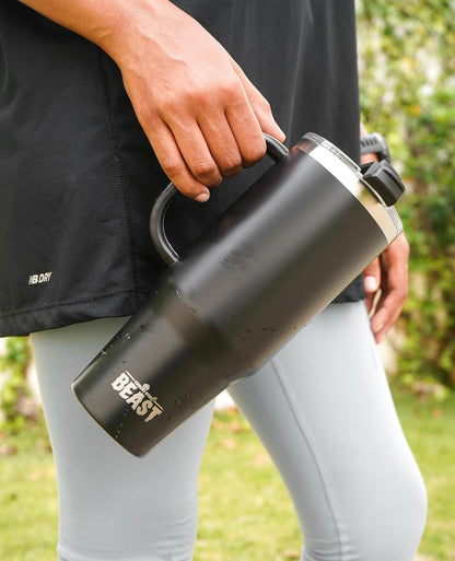 Beast 42 oz Tumbler Stainless Steel Vacuum Insulated Coffee Ice Cup Double Wall Travel Flask (Matt Black)