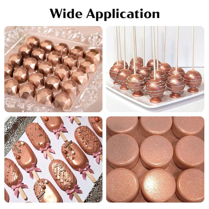 Rose Gold Edible Glitter for Cocktails - 6g Rose Gold Luster Dust Edible Drink Glitter Food Grade Metallic Shimmer Powder Cake Sprinkles for Beverage Chocolate Candy