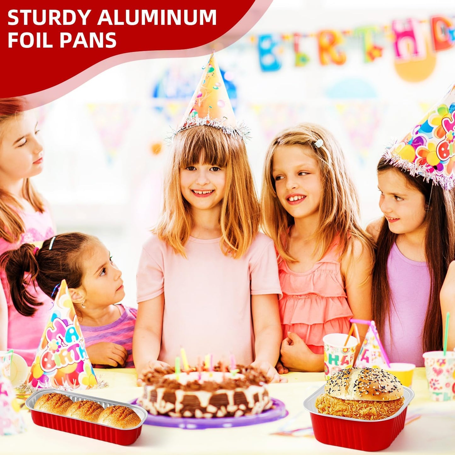 Mini Loaf Pans with Lids and Spoons Sealing Sticker,60 Pcs 6.8oz Cake Pans for Baking Disposable Aluminum Foil Red cake pan (60 PCS RED)