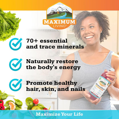 Maximum Living MineralRich Minerals Supplement - 32 oz (32 oz (Pack of 1), MineralRich)