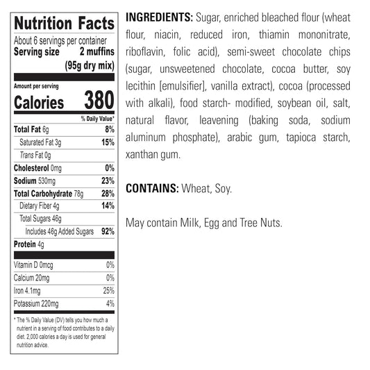 Krusteaz Muffin Mix, Double Chocolate Muffin Mix, Made with Real Chocolate Chips & No Artificial Flavors, Colors or Preservatives, 20 OZ Box (Pack of 2)