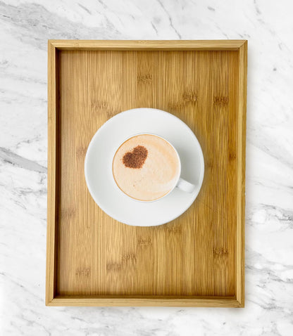 Bam & Boo - Natural Bamboo Serving Tray Modern Rectangular - for Food, Drinks, Decor, Vanity in Home, Kitchen, Bathroom, Coffee Table, Bed(Large, 13.75” x 10.25" x 1.2")