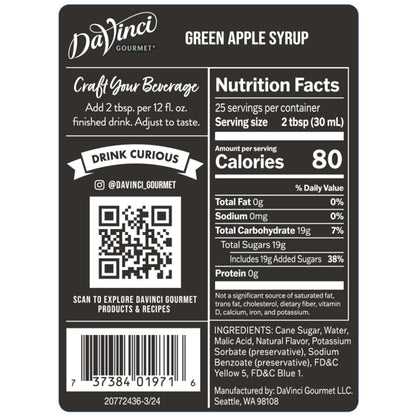 DaVinci Gourmet Green Apple Syrup, 25.4 Fluid Ounces (Pack of 1)