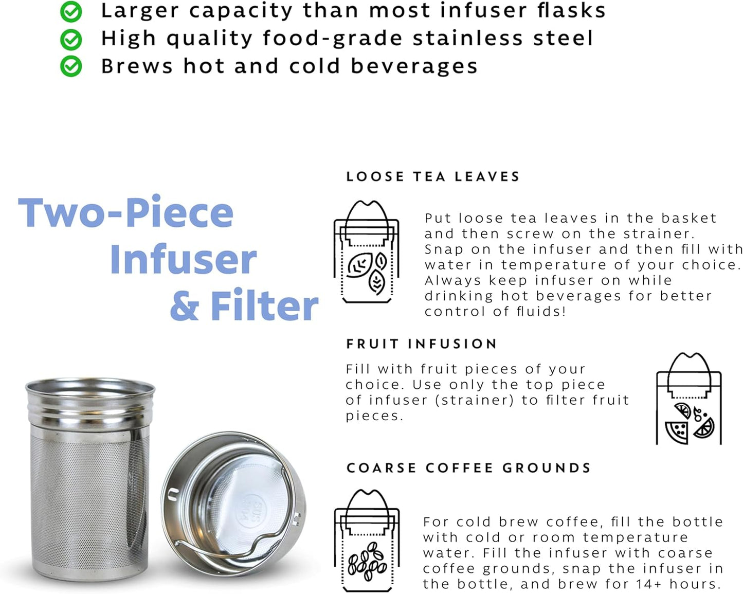 London Sip 25 oz Multi-Function Travel Mug and Tumbler Tea Infuser Water Bottle Fruit Infuser Flask Hot and Cold Double Wall Stainless Steel Coffee Thermos, Sacred Red