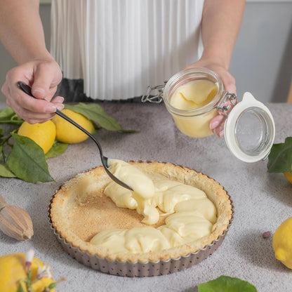 Nonstick 9 Inch Tart Pan with Removable Bottom | PFOA & BPA Free Non Toxic Fluted Pie & Quiche Tin | Best Perforated Non Stick Nontoxic 9in Molds with Holes for Baking