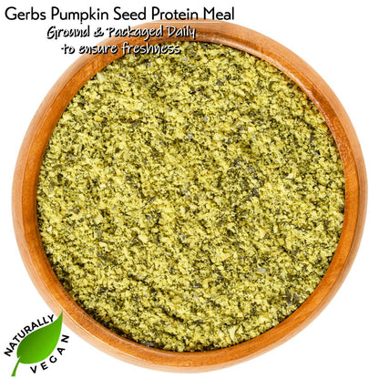 GERBS Pumpkin Seed Meal 4 LBS. Premium Grade | Freshly Harvested & Packaged in Resealable Bulk Bag | Non-GMO, Keto & Paleo | Heart healthy, Natural Sleep Aid & antioxidant rich | Gluten Peanut Free
