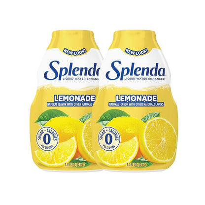 SPLENDA Liquid Water Enhancer Drops, Sugar Free, Zero Calorie, Natural Flavor, Concentrated Drink Mix, 3.11 Fl Oz Each Bottle (Lemonade, 2 Pack)