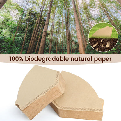 Coffee Filters 160 Count, Size 04 Cone Filters 8-12 Cup, Unbleached Disposable Natural Paper Filters, 04 Cone Filters For Pour Over and Drip Coffee Maker