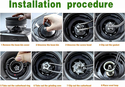 Espresso Machine Grinder Replacement Felt Washer BES870 BES878 BES880 BES980 BES990 BCG600 BCG820 (2pcs)