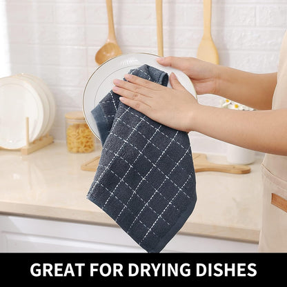 Homaxy 100% Cotton Terry Kitchen Dish Cloths, Ultra Soft and Absorbent Dish Towels for Kitchen, Suitable for Drying and Washing Dishes, 12 Pack, 12 x 12 Inches, Mixed Colour