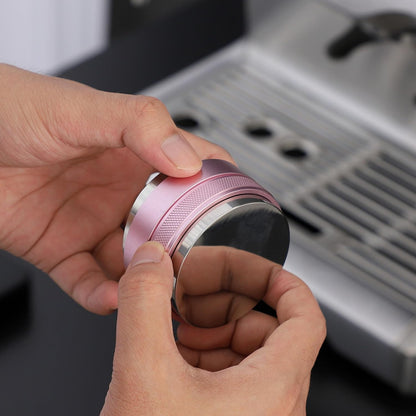 58mm Coffee Distributor and Tamper,Dual Head Coffee Leveler Fits for Gaggia E61 58mm Portafilter,Professional Espresso Hand Tamper.(Light pink)