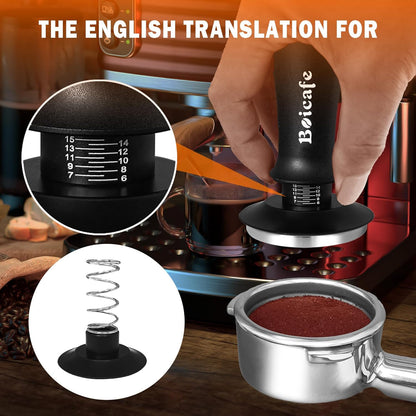 22 PCS 58mm Espresso Accessories Kit, 58mm Spring Loaded Calibrated Espresso Coffee Tamper Set with Tamper Mat, WDT Tool, Latte Art Kit, Frothing Pitcher and Towel for Coffee Making (58mm)