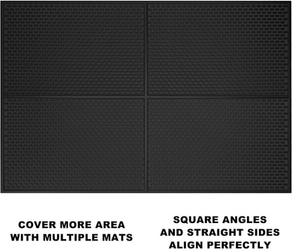 2 Pack Silicone Bar Mat - 1/2 Inch Thick Heat-Resistant and Food Safe Drip Mat - Spill Mats for Counter Top - Kitchen Service Mat, Coffee Bar, Restaurant - Drying Mat - 18 x 12 Inches